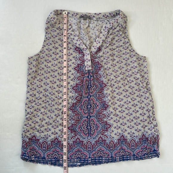 Saint Tropez West Gray Purple Floral Sleeveless Tank Top Large - Picture 12 of 14